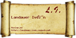 Landauer Iván névjegykártya
