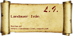 Landauer Iván névjegykártya